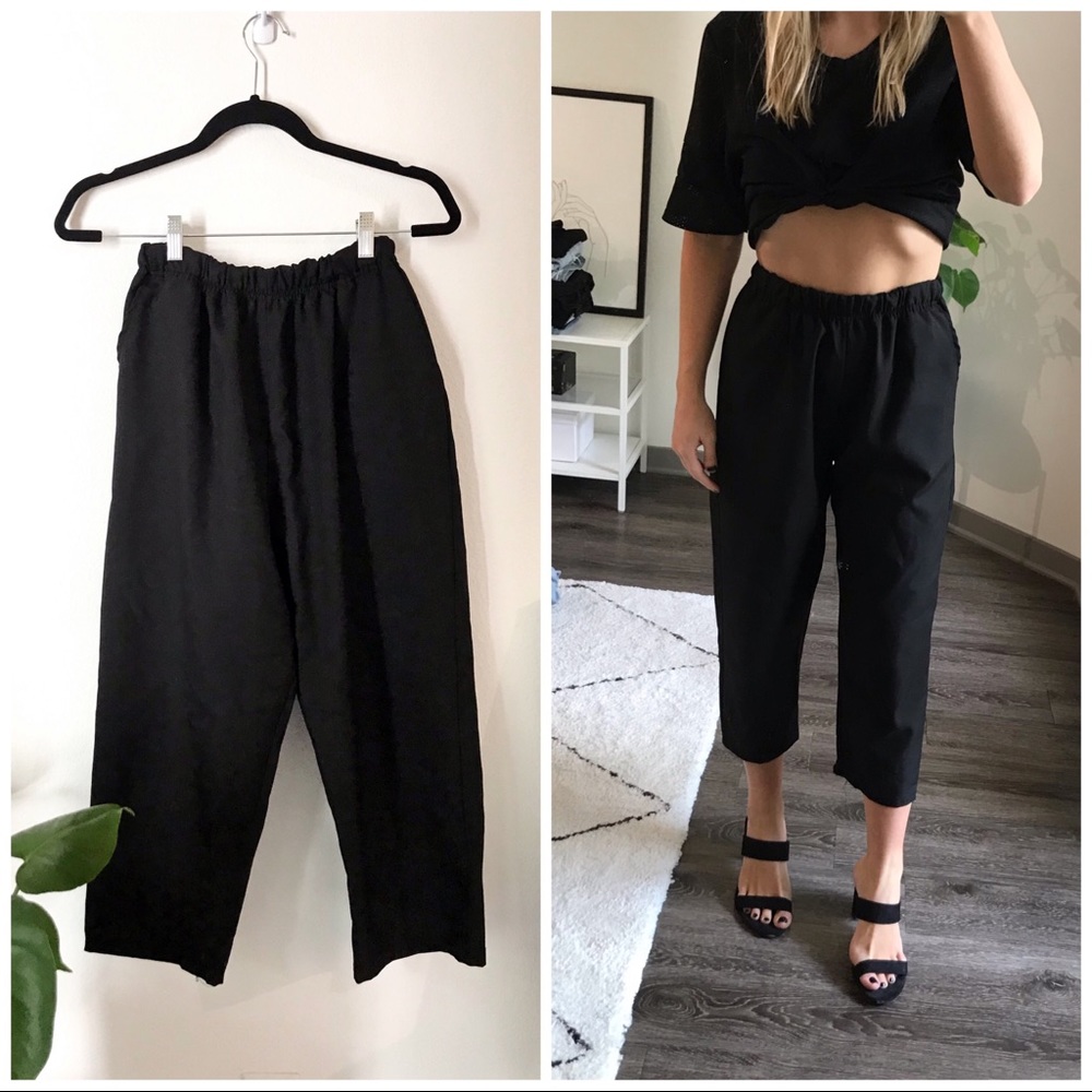 High Waisted Wide Leg Culottes Pants